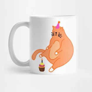 Red cat's birthday Mug